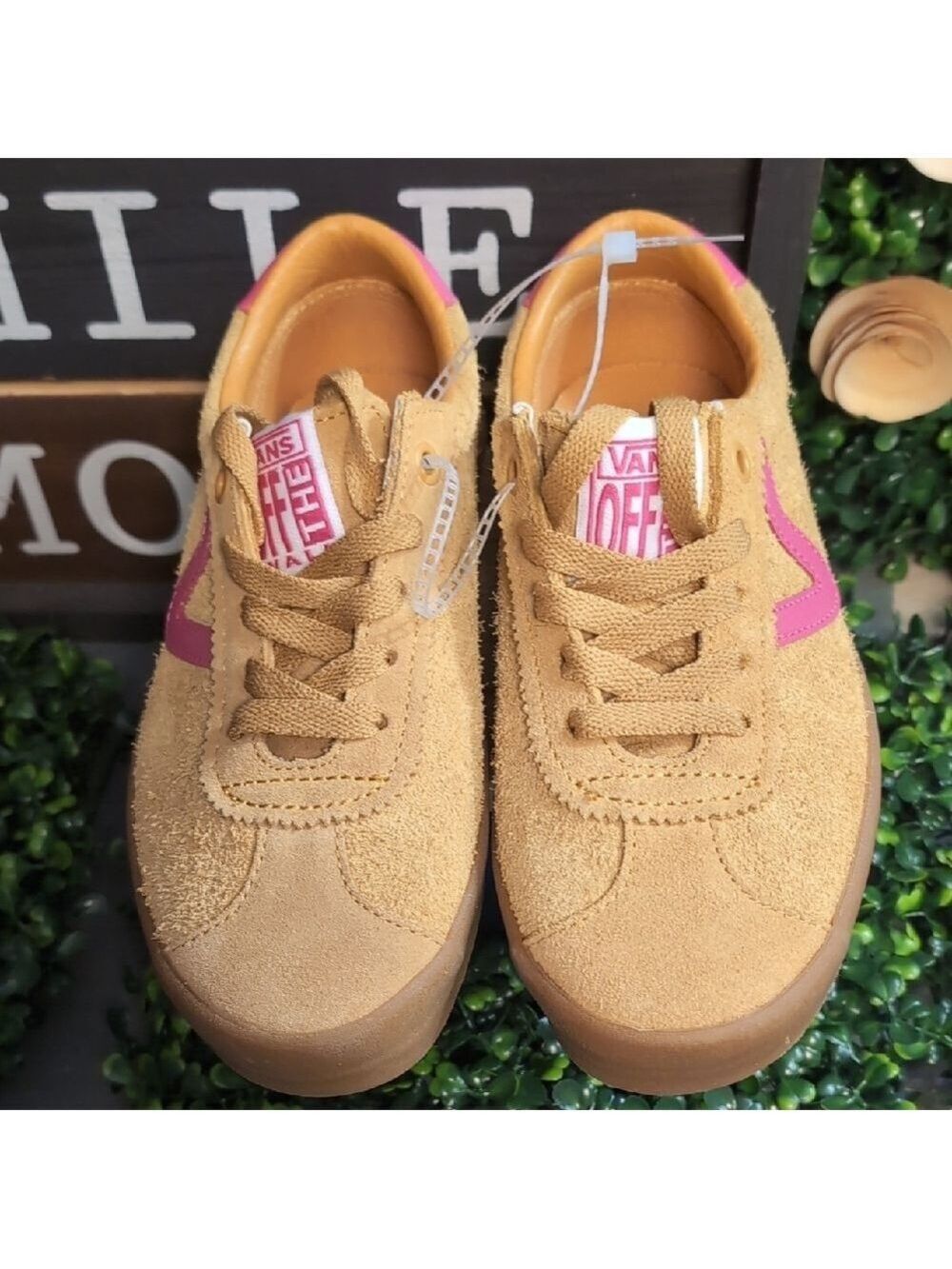 Sassy Suede & Popn Pink Leather Ladies Vans - Picture 4 of 14